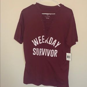 Laced up graphic Tee